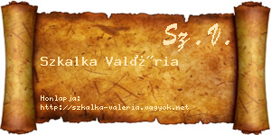 Szkalka Valéria névjegykártya